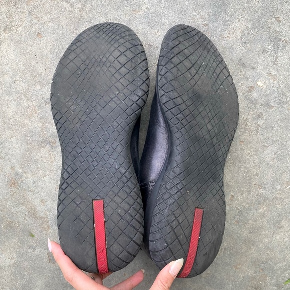 Vintage late '90s/Y2K 2000s Prada Linea Rossa Black Leather Vibram Chelsea Boots - Picture 5 of 5